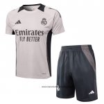 Chandal del Real Madrid 24-25 Manga Corta Rosa Claro - Pantalon Corto