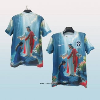 Camiseta Brasil Jesus 25-26 Azul Tailandia