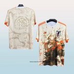 Camiseta Japon Samurai 25-26 Blanco Naranja Tailandia