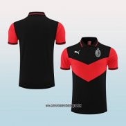 Camiseta Polo del AC Milan 22-23 Negro y Rojo