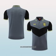 Camiseta Polo del Borussia Dortmund 22-23 Gris y Negro