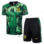 Chandal del Brasil Jesus 24-25 Manga Corta Verde - Pantalon Corto