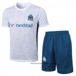 Chandal del Olympique Marsella 24-25 Manga Corta Blanco - Pantalon Corto