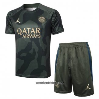 Chandal del Paris Saint-Germain Jordan 24-25 Manga Corta Verde - Pantalon Corto