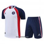 Chandal del Paris Saint-Germain Jordan 22-23 Manga Corta Blanco - Pantalon Corto