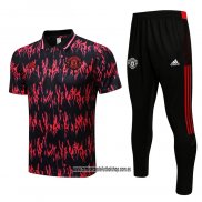 Conjunto Polo del Manchester United 22-23 Negro y Rojo