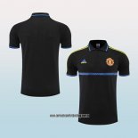 Camiseta Polo del Manchester United 22-23 Negro y Azul