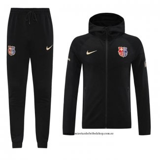 Chandal con Capucha del Barcelona 24-25 Negro