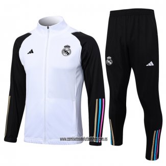 Chandal de Chaqueta del Real Madrid 23-24 Blanco y Negro