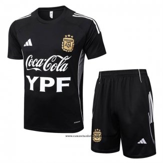 Chandal del Argentina 25-26 Manga Corta Negro - Pantalon Corto
