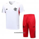 Chandal del Flamengo 23-24 Manga Corta Blanco - Pantalon Corto