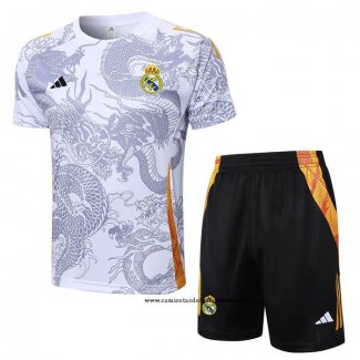 Chandal del Real Madrid Dragon 24-25 Manga Corta Blanco - Pantalon Corto