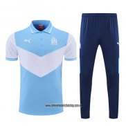 Conjunto Polo del Olympique Marsella 22-23 Azul y Blanco