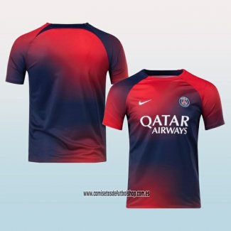 Camiseta Pre Partido del Paris Saint-Germain 2023 Azul y Rojo