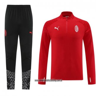 Chandal de Sudadera del AC Milan 23-24 Rojo Oscuro