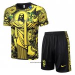 Chandal del Brasil Jesus 24-25 Manga Corta Amarillo - Pantalon Corto