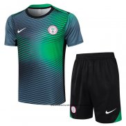 Chandal del Nigeria 24-25 Manga Corta Gris Verde - Pantalon Corto