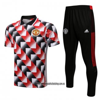 Conjunto Polo del Manchester United 22-23 Negro y Rojo