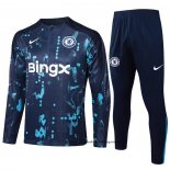 Chandal de Sudadera del Chelsea Nino 24-25 Azul Oscuro