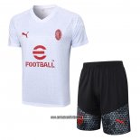 Chandal del AC Milan 23-24 Manga Corta Blanco - Pantalon Corto