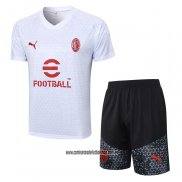 Chandal del AC Milan 23-24 Manga Corta Blanco - Pantalon Corto