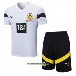 Chandal del Borussia Dortmund 22-23 Manga Corta Blanco - Pantalon Corto