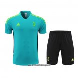 Chandal del Juventus 22-23 Manga Corta Azul y Verde - Pantalon Corto