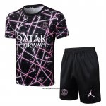Chandal del Paris Saint-Germain Jordan 25-26 Manga Corta Negro Rosa - Pantalon Corto