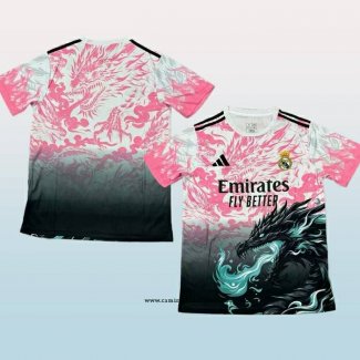 Camiseta Real Madrid Dragon 25-26 Negro Tailandia Rosa