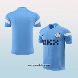 Camiseta de Entrenamiento Manchester City 22-23 Azul