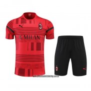 Chandal del AC Milan 22-23 Manga Corta Rojo - Pantalon Corto