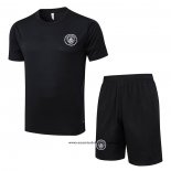 Chandal del Manchester City 25-26 Manga Corta Negro - Pantalon Corto