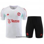 Chandal del Manchester United 23-24 Manga Corta Blanco - Pantalon Corto