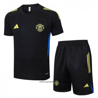 Chandal del Manchester United 25-26 Manga Corta Negro - Pantalon Corto