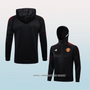 Chaqueta con Capucha del Manchester United 22-23 Negro