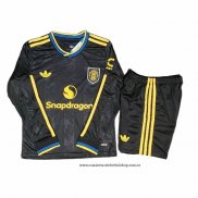 Tercera Camiseta Manchester United Nino 25-26 Manga Larga