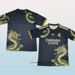 Camiseta Real Madrid Dragon 24-25 Negro Oro Tailandia