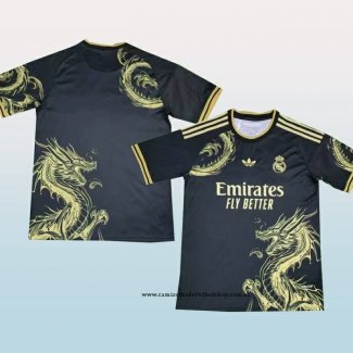 Camiseta Real Madrid Dragon 24-25 Negro Oro Tailandia