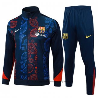 Chandal de Chaqueta del Barcelona Nino 24-25 Rojo y Azul