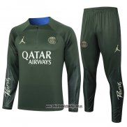 Chandal de Sudadera del Paris Saint-Germain Jordan 23-24 Verde