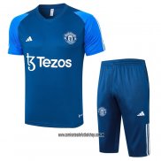 Chandal del Manchester United 23-24 Manga Corta Azul - Pantalon Corto