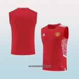Camiseta de Entrenamiento Manchester United 22-23 Sin Mangas Rojo