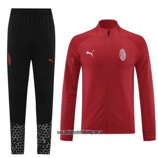 Chandal de Chaqueta del AC Milan 23-24 Rojo Oscuro