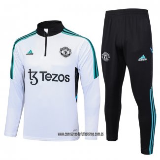 Chandal de Sudadera del Manchester United 23-24 Blanco