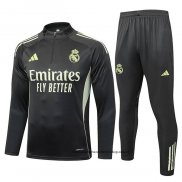 Chandal de Sudadera del Real Madrid Nino 25-26 Gris Verde