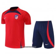 Chandal del Atletico Madrid 22-23 Manga Corta Rojo - Pantalon Corto