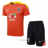 Chandal del Brasil 25-26 Manga Corta Naranja - Pantalon Corto