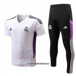 Chandal del Real Madrid 22-23 Manga Corta Blanco y Purpura