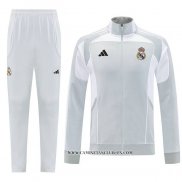 Chandal de Chaqueta del Real Madrid Nino 25-26 Blanco Gris
