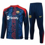 Chandal de Sudadera del Barcelona Nino 24-25 Azul y Rojo